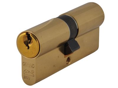 E60NP Euro Double Cylinder Polished Brass 40mm / 50mm Box