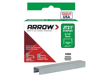 JT21 T27 Staples 8mm ( 5/16in) (Box 5000)