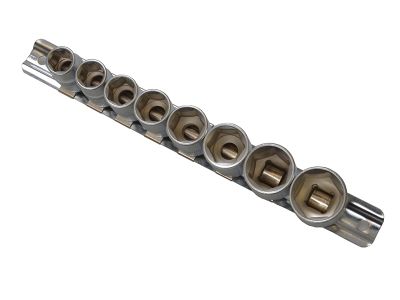 3/8in Drive Socket Set on Rail Metric, 8 Piece