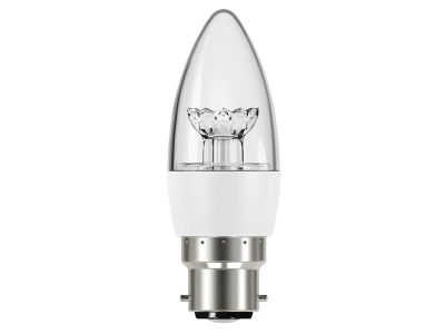 LED BC (B22) Clear Candle Dimmable Bulb, Warm White 470 lm 5.9W