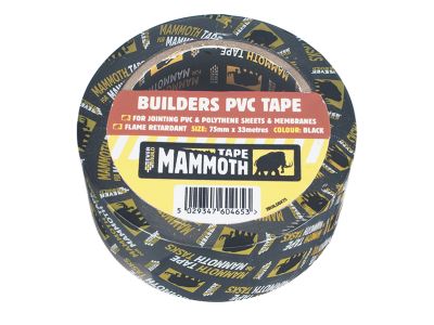 Builder's PVC Tape 75mm x 33m Black