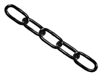 Black Japanned Chain 4mm x 30m Reel - Max. Load 120kg