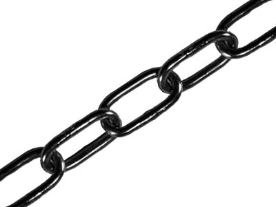 Black Japanned Chain 5.0mm x 2.5m - Max. Load 160kg