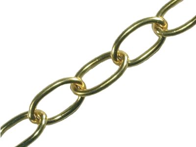 Oval Chain 2.3mm x 10m Polished Brass