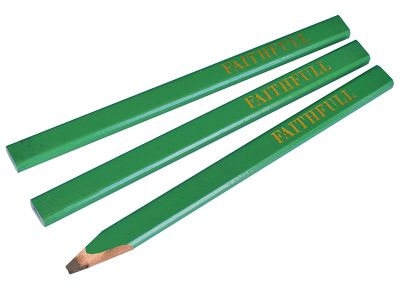 Carpenter's Pencils - Green / Hard (Pack 3)