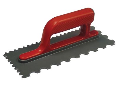 Notched Trowel V 4mm & Round 7mm Plastic Handle 11 x 4.1/2in