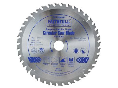 Circular Saw Blade Anti Kick 250 x 30mm x 40T
