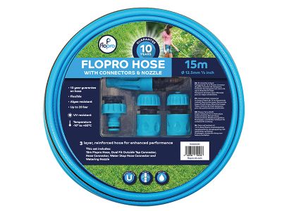 Flopro Basic Hose 15m with Accessories 12.5mm (1/2in) Diameter