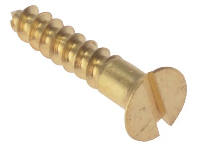 Wood Screw Slotted CSK Solid Brass 1in x 10 Box 200
