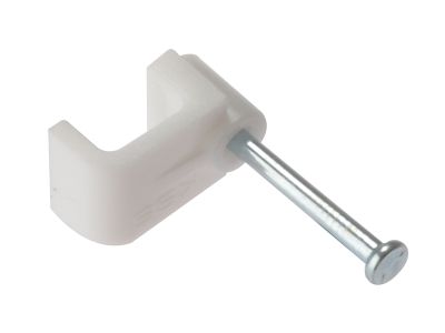 Cable Clip Flat White 1.00mm Box 100