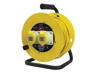 Open Drum Cable Reel 110V 16A 2-Socket 25m (2.5mm Cable)