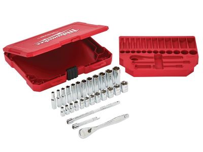 1/4in Drive Ratcheting Socket Set, 28 Piece