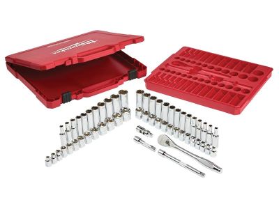 3/8in Drive Ratcheting Socket Set Metric & Imperial, 56 Piece