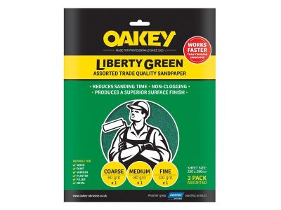 Liberty Green Aluminium Oxide Sheets 230 x 280mm Assorted (3)