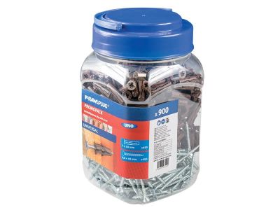 Brown UNO® Plugs & Screws in Jar (450 Plugs + 450 Screws)