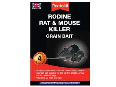 Rodine Rat & Mouse Killer Grain Bait (Sachets 4)