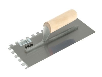 Notched Trowel 10mm Square Notches Wooden Handle 11 x 4.1/2in