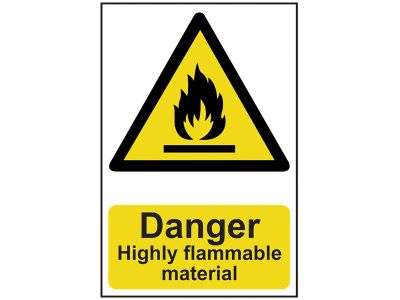 Danger Highly Flammable Material - PVC Sign 200 x 300mm
