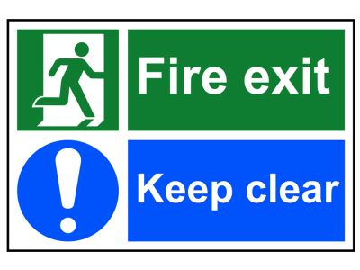 Fire Exit Keep Clear - PVC Sign 300 x 200mm