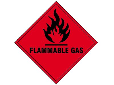 Flammable Gas - Self Adhesive Vinyl Sign 100 x 100mm