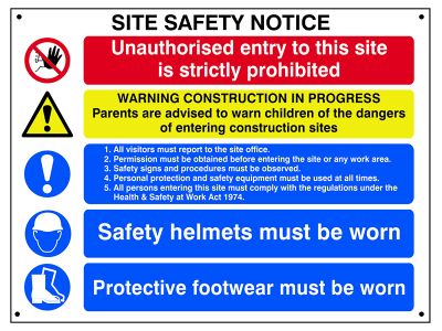 Composite Site Safety Notice - FMX Sign 800 x 600mm