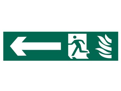 Running Man Arrow Left - PVC Sign 200 x 50mm