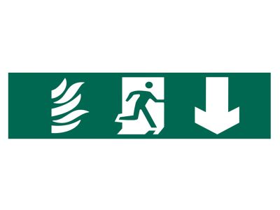 Running Man Arrow Down - PVC Sign 200 x 50mm