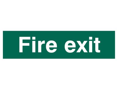 Fire Exit Text Only - PVC Sign 200 x 50mm