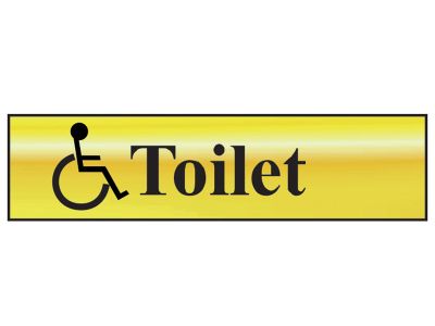 Disabled Toilet - Polished Brass Effect 200 x 50mm