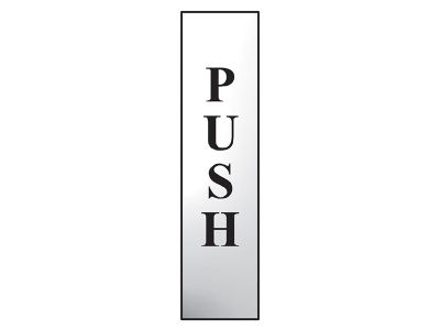 Push Vertical - Polished Chrome Effect 50 x 200mm