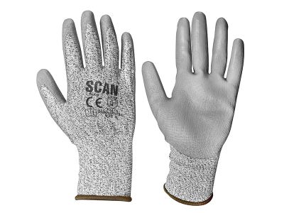 Grey PU Coated Cut 3 Gloves - XL (Size 10)