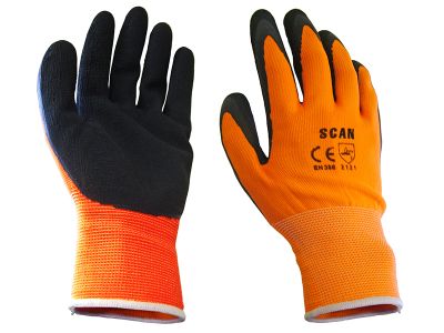 Hi-Vis Orange Foam Latex Coated Gloves - M (Size 8)