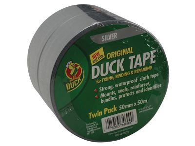 Duck Tape® Original 50mm x 50m Silver (Twin Pack)