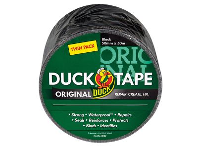 Duck Tape® Original 50mm x 50m Black (Twin Pack)