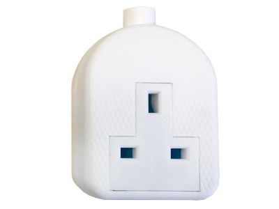 White Trailing Extension Socket 13A 1-Gang