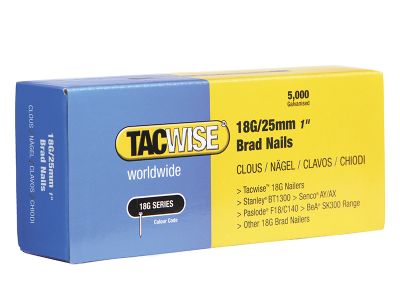18 Gauge 25mm Brad Nails (Pack 5000)