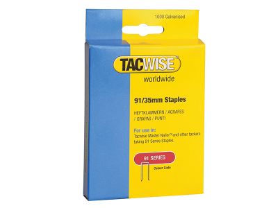 91 Narrow Crown Staples 35mm - Electric Tackers (Pack 1000)