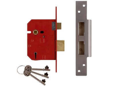 2234E 5 Lever BS Mortice Sashlock Plated Brass Finish 67mm 2.5 in Visi