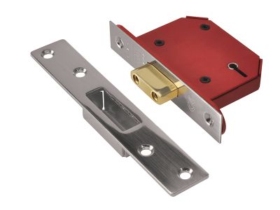 StrongBOLT 2105S Stainless Steel 5 Lever Mortice Deadlock Visi 81mm 3in