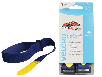 VELCRO® Brand Adjustable Straps (2) 25mm x 46cm Blue