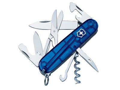 Climber Swiss Army Knife Translucent Blue Blister Pack