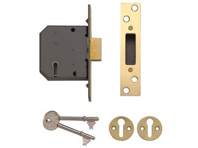 PM552 5 Lever Mortice Deadlock 67mm 2.5in Polished Brass